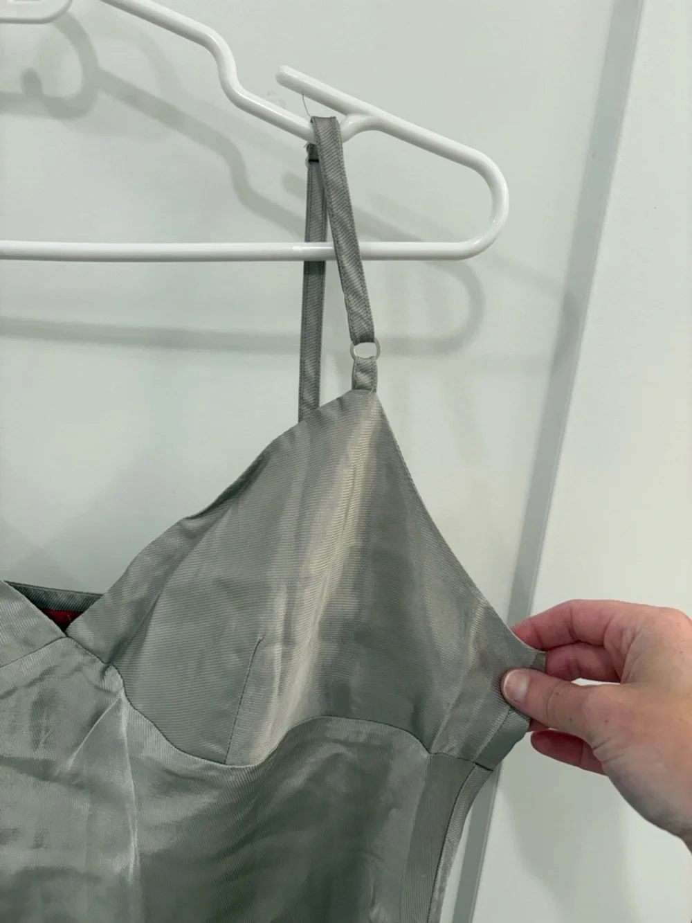 Vintage Y2K BCBG Max Azria Grey Gunmetal Acetate Slip Dress Size Large - Picture 4 of 16